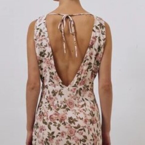 POSTCARDS FROM ITALY BIAS CUT MAXI DRESS ROSE - Picture 3 of 3